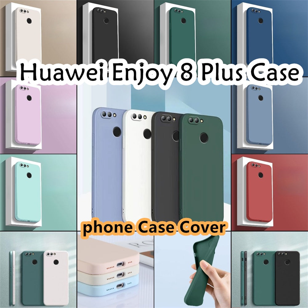 For Huawei Enjoy 8 Plus Cover Drop and wear resistant Silicone Full Case Classic Simple Solid Color Phone Case Cover
