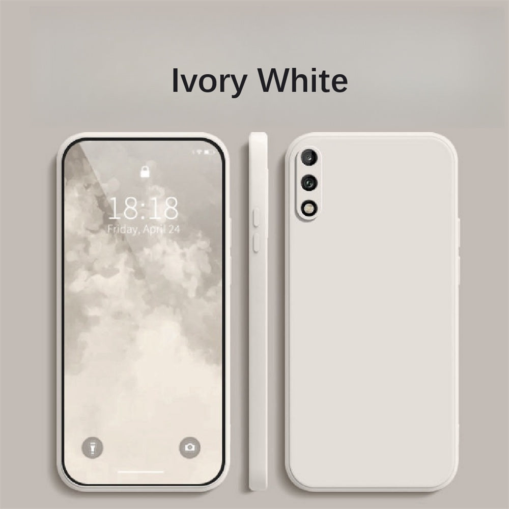 For Huawei Enjoy 10 Cover Drop and wear resistant Silicone Full Case Classic Simple Solid Color Phone Case Cover