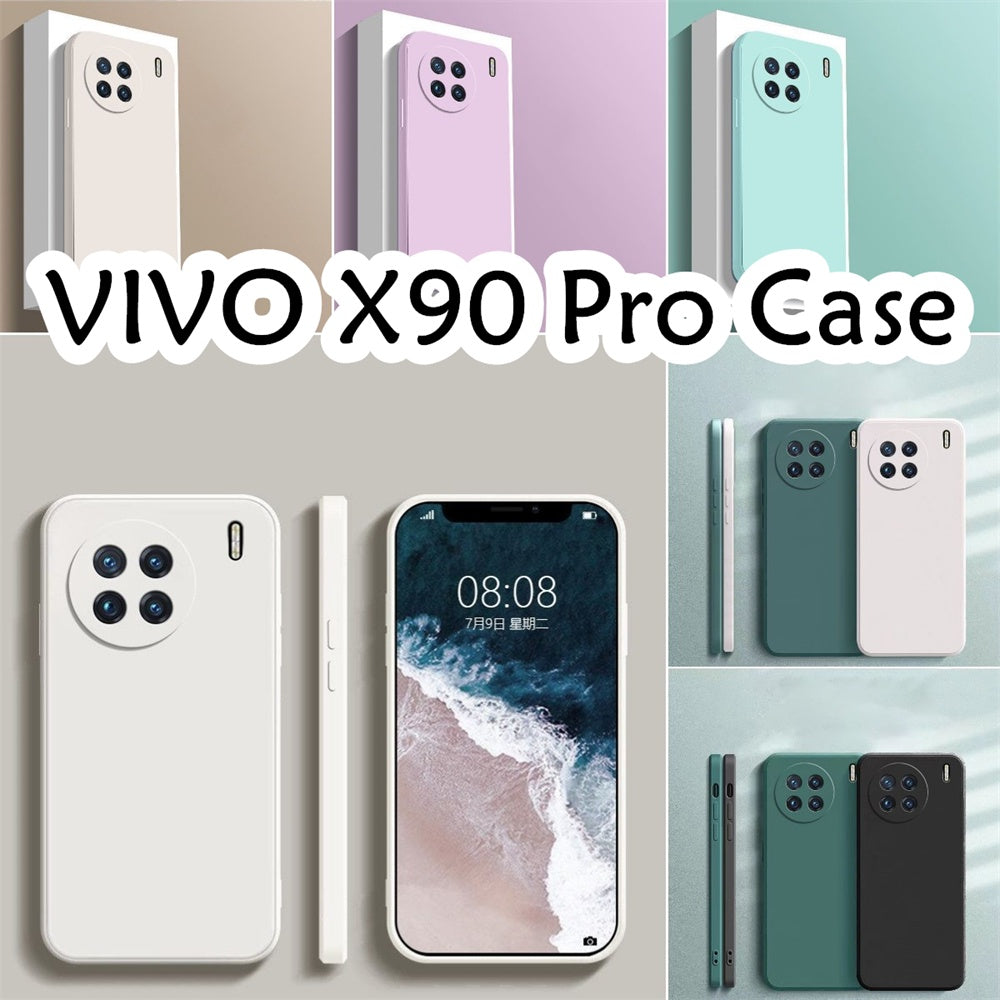 For VIVO X90 Pro Cover Drop and wear resistant Silicone Full Case Classic Simple Solid Color Phone Case Cover