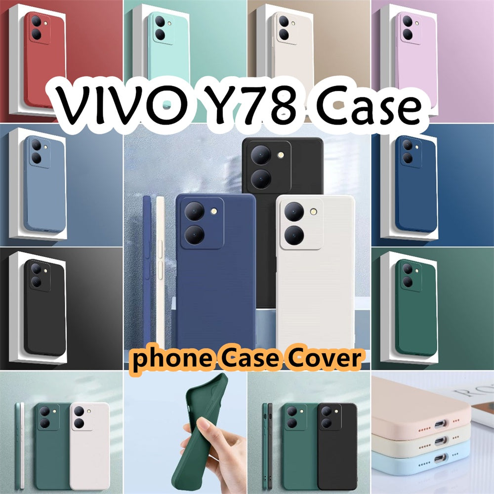 For VIVO Y78 Cover Drop and wear resistant Silicone Full Case Classic Simple Solid Color Phone Case Cover