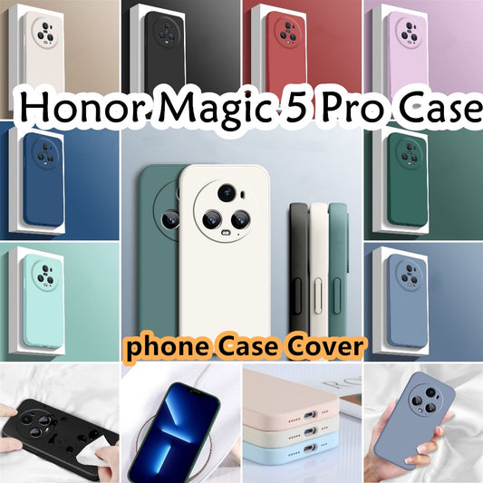 For Honor Magic 5 Pro Cover Drop and wear resistant Silicone Full Case Classic Simple Solid Color Phone Case Cover
