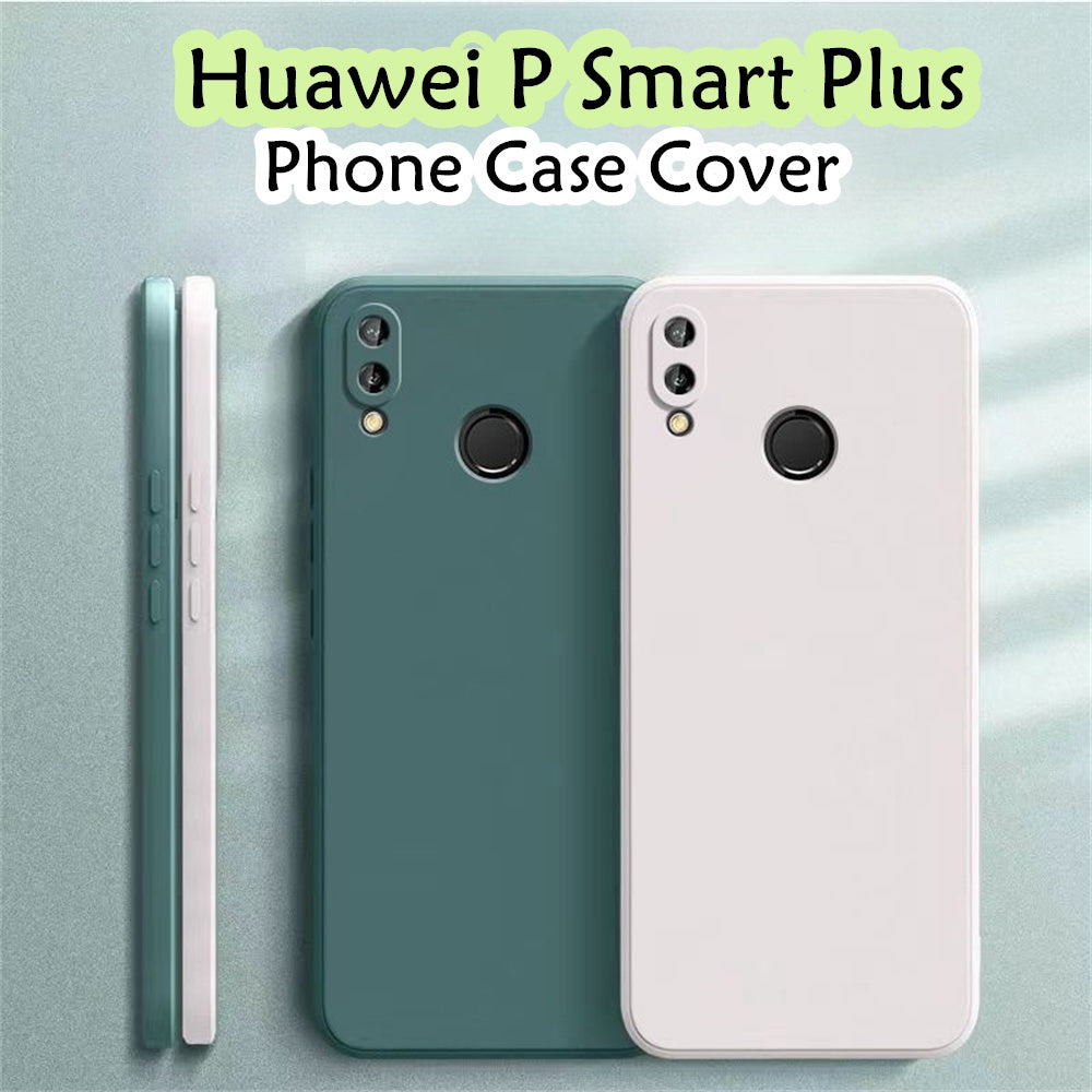 For Huawei P Smart Plus Cover Drop and wear resistant Silicone Full Case Classic Simple Solid Color Phone Case Cover