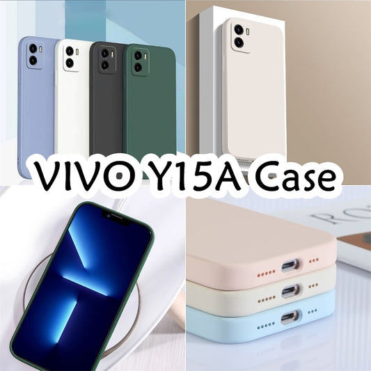 For VIVO Y15A Cover Drop and wear resistant Silicone Full Case Classic Simple Solid Color Phone Case Cover