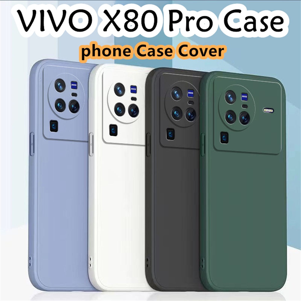 For VIVO X80 Pro Cover Drop and wear resistant Silicone Full Case Classic Simple Solid Color Phone Case Cover