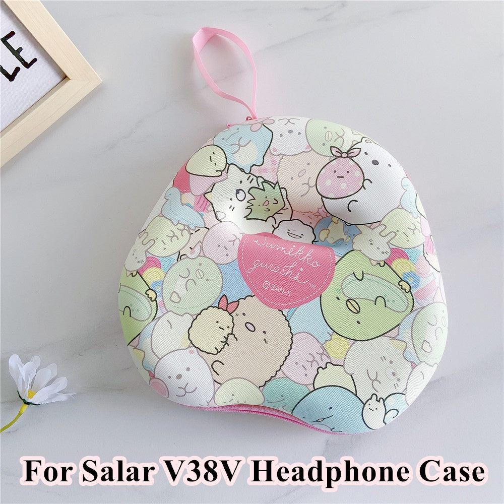 For Salar V38V Headphone Case Cartoon Creative Patterns Headset Earpads Storage Bag Casing Box