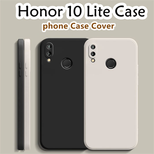 For Honor 10 Lite Cover Drop and wear resistant Silicone Full Case Classic Simple Solid Color Phone Case Cover