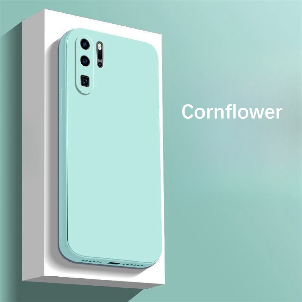 For Huawei P30 Pro Cover Drop and wear resistant Silicone Full Case Classic Simple Solid Color Phone Case Cover