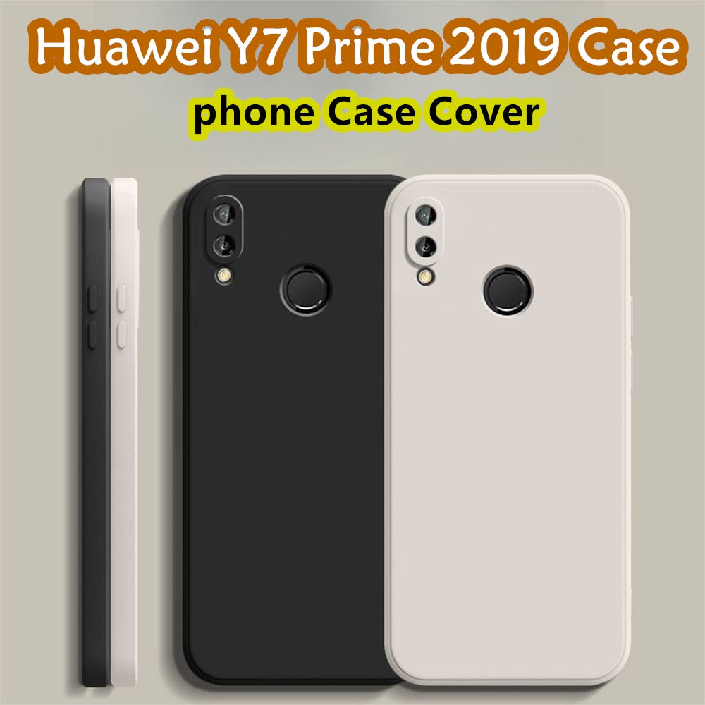For Huawei Y7 Prime 2019 Cover Drop and wear resistant Silicone Full Case Classic Simple Solid Color Phone Case Cover
