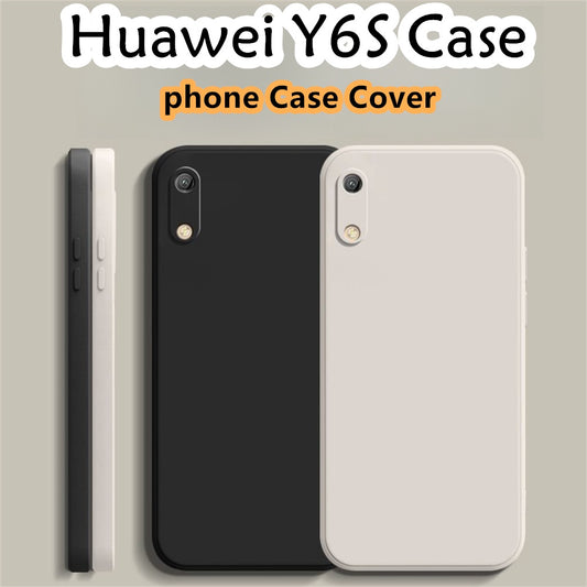 For Huawei Y6S Cover Drop and wear resistant Silicone Full Case Classic Simple Solid Color Phone Case Cover