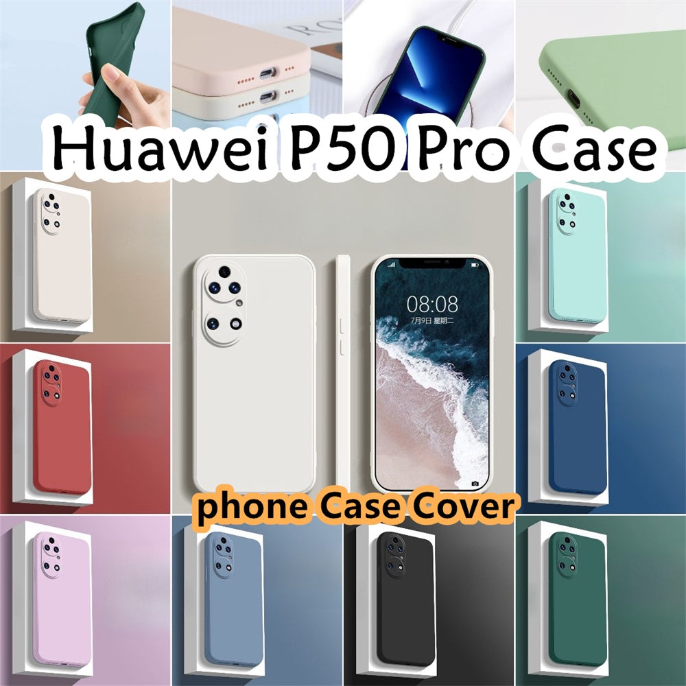 For Huawei P50 Pro Cover Drop and wear resistant Silicone Full Case Classic Simple Solid Color Phone Case Cover