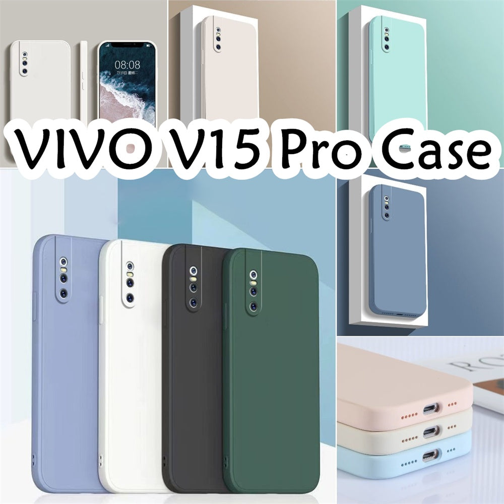 For VIVO V15 Pro Cover Drop and wear resistant Silicone Full Case Classic Simple Solid Color Phone Case Cover