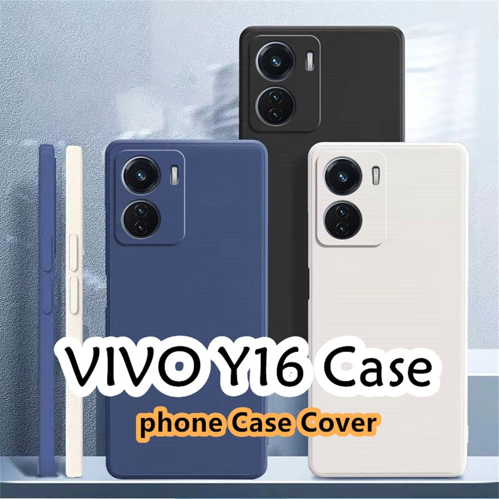 For VIVO Y16 Cover Drop and wear resistant Silicone Full Case Classic Simple Solid Color Phone Case Cover