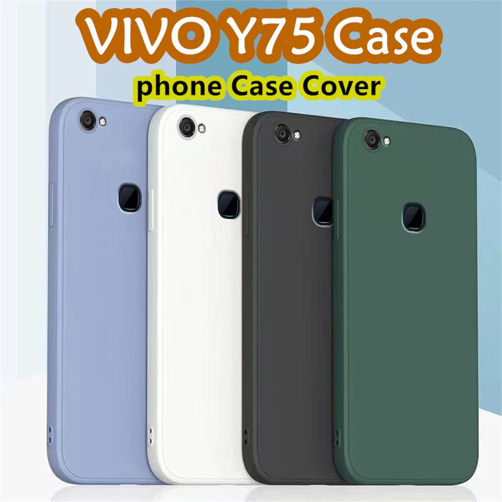 For VIVO Y75 Cover Drop and wear resistant Silicone Full Case Classic Simple Solid Color Phone Case Cover