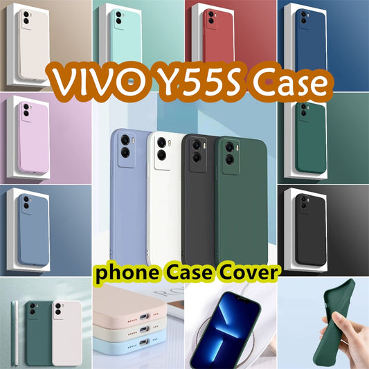 For VIVO Y55S Cover Drop and wear resistant Silicone Full Case Classic Simple Solid Color Phone Case Cover
