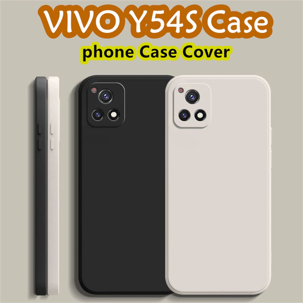 For VIVO Y54S Cover Drop and wear resistant Silicone Full Case Classic Simple Solid Color Phone Case Cover
