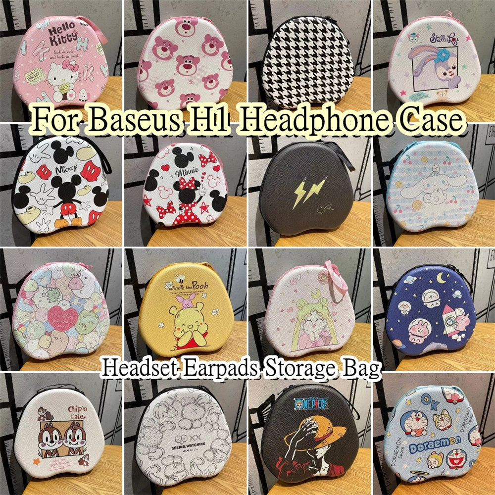 For Baseus H1 Headphone Case Cartoon Creative Patterns Headset Earpads Storage Bag Casing Box