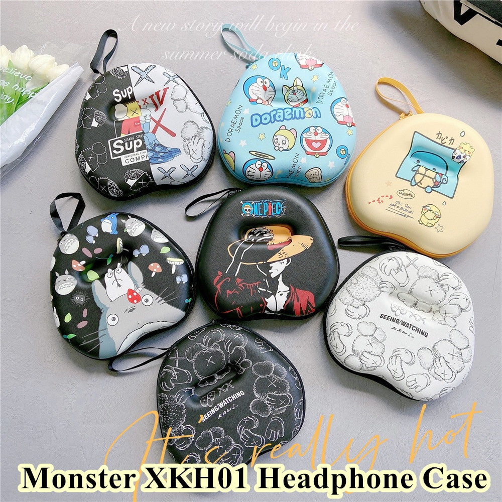 For Monster XKH01 Headphone Case Cartoon Creative Patterns Headset Earpads Storage Bag Casing Box