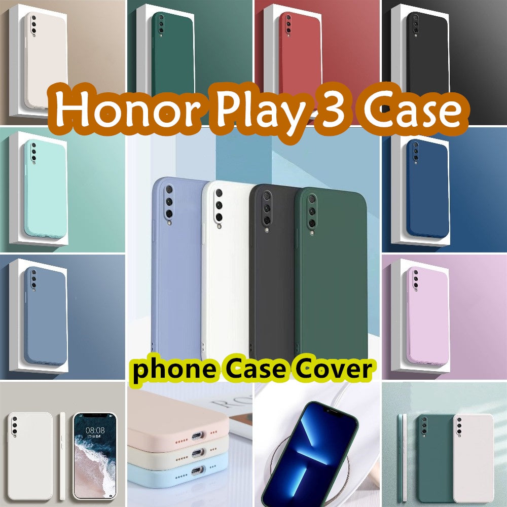 For Honor Play 3 Cover Drop and wear resistant Silicone Full Case Classic Simple Solid Color Phone Case Cover