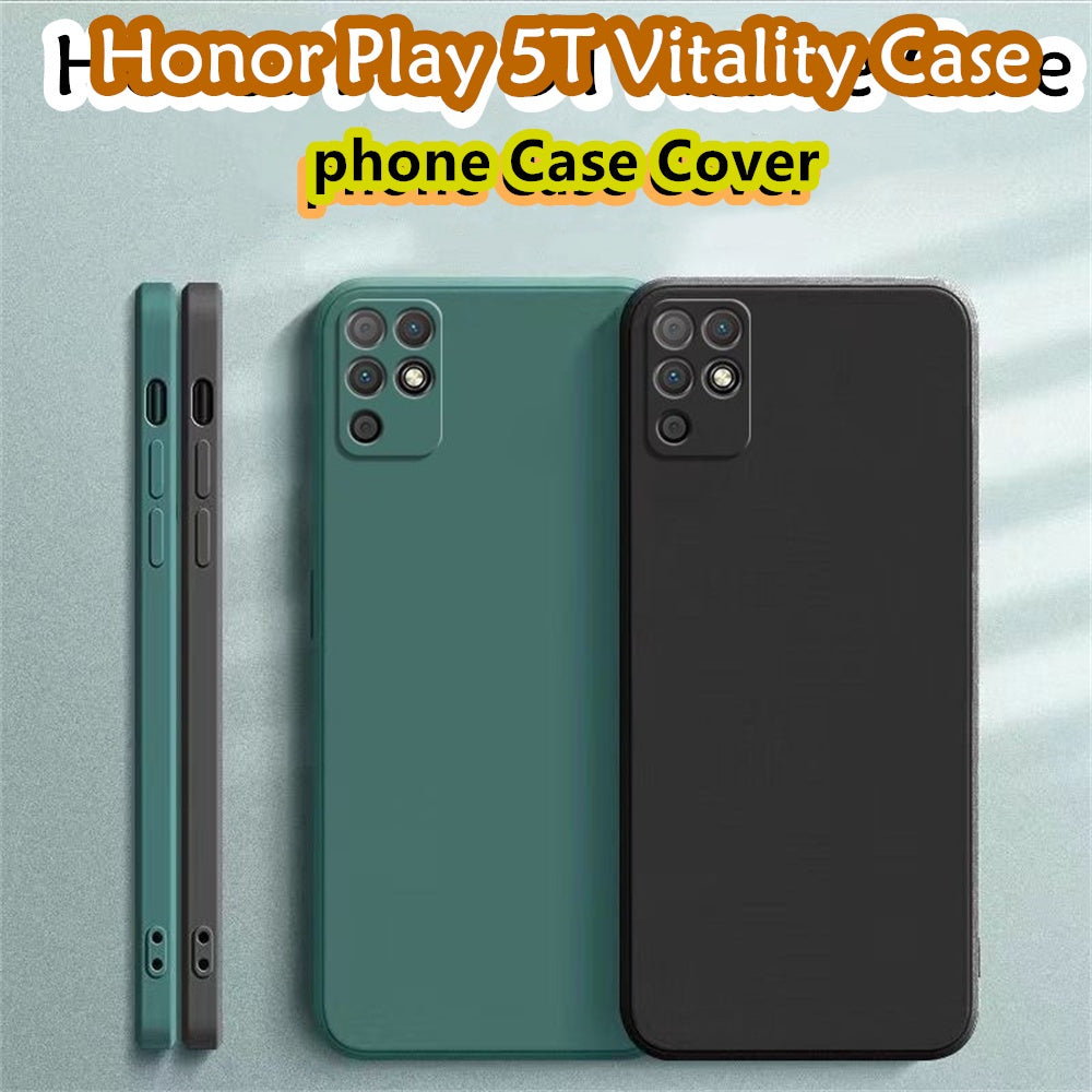 For Honor Play 5T Vitality Cover Drop and wear resistant Silicone Full Case Classic Simple Solid Color Phone Case Cover