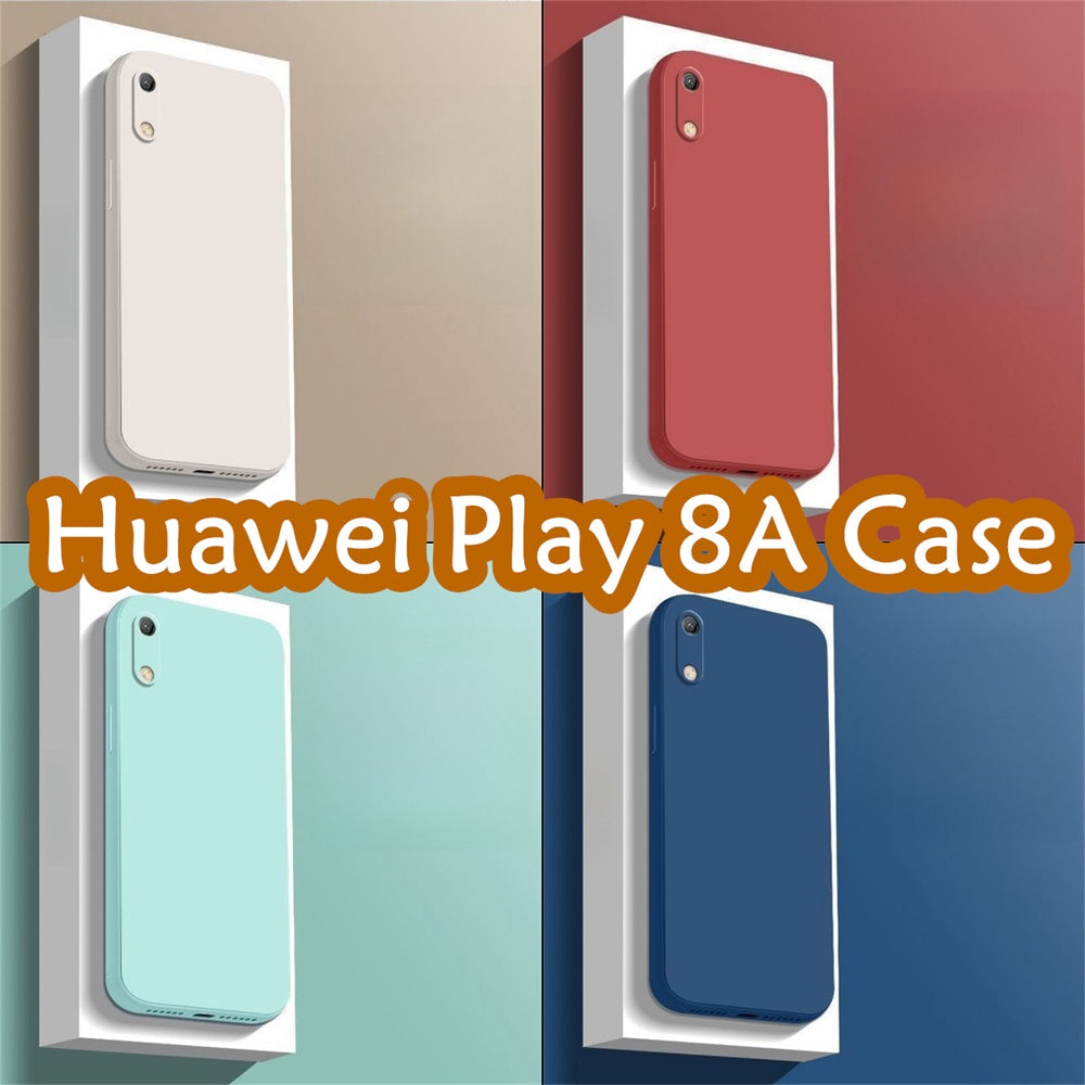 For Huawei Play 8A Cover Drop and wear resistant Silicone Full Case Classic Simple Solid Color Phone Case Cover