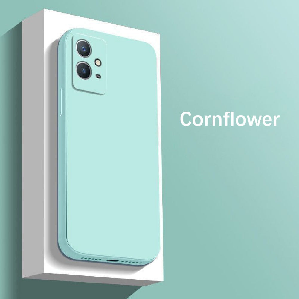 For VIVO Y33S Cover Drop and wear resistant Silicone Full Case Classic Simple Solid Color Phone Case Cover