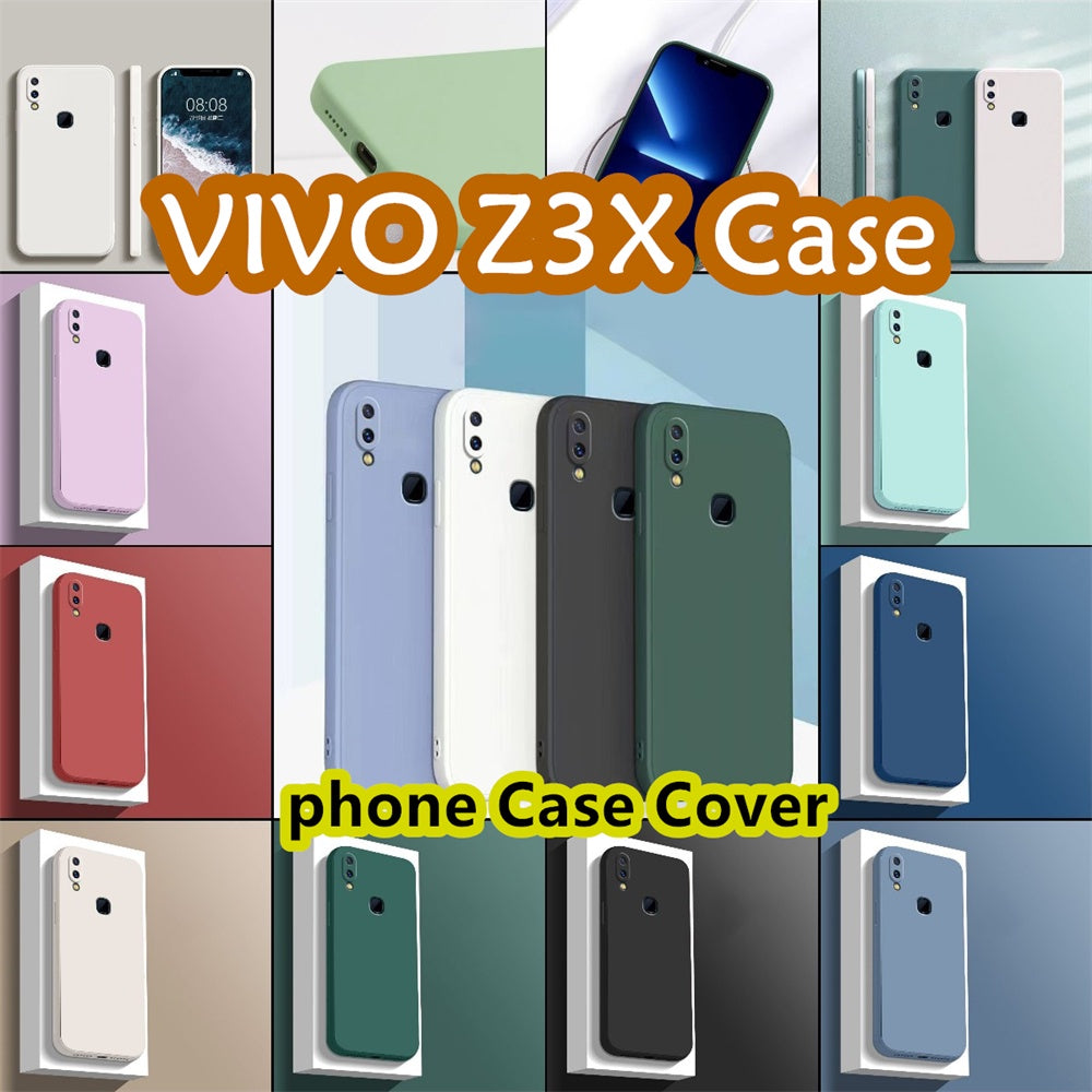 For VIVO Z3X Cover Drop and wear resistant Silicone Full Case Classic Simple Solid Color Phone Case Cover