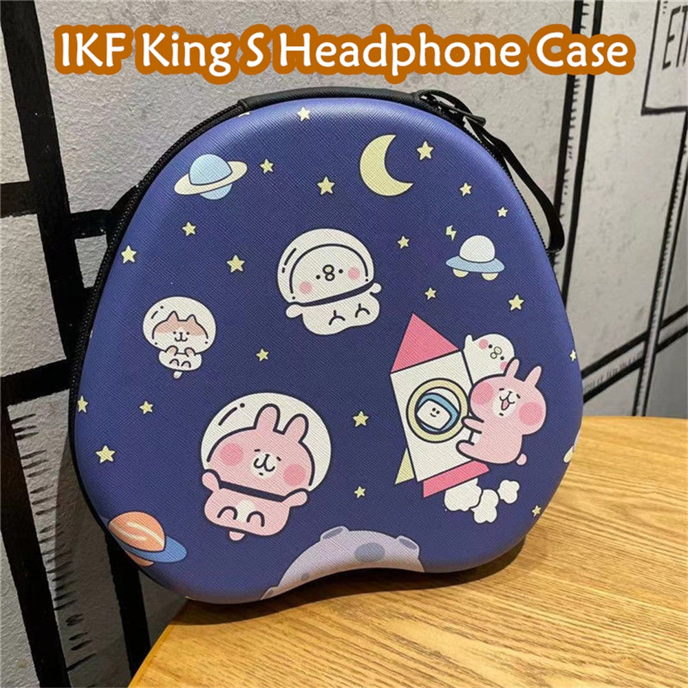 For IKF King S Headphone Case Cartoon Creative Patterns Headset Earpads Storage Bag Casing Box