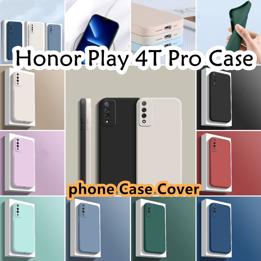 For Honor Play 4T Pro Cover Drop and wear resistant Silicone Full Case Classic Simple Solid Color Phone Case Cover