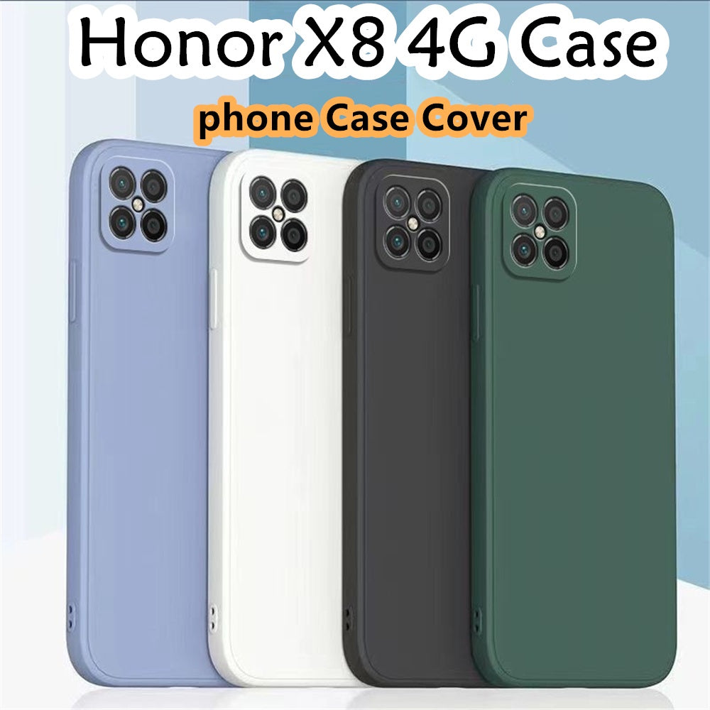 For Honor X8 4G Cover Drop and wear resistant Silicone Full Case Classic Simple Solid Color Phone Case Cover