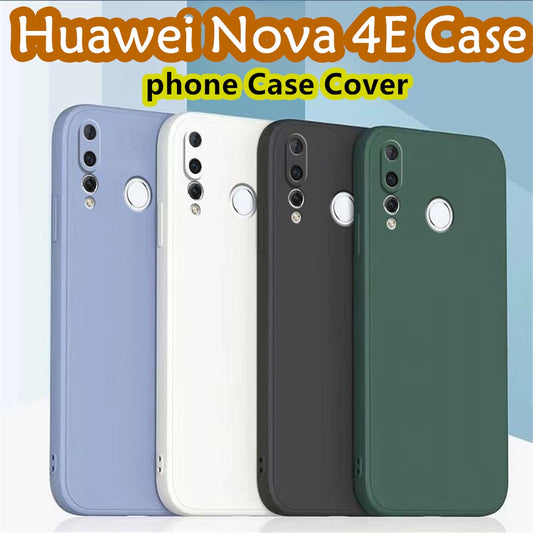 For Huawei Nova 4E Cover Drop and wear resistant Silicone Full Case Classic Simple Solid Color Phone Case Cover
