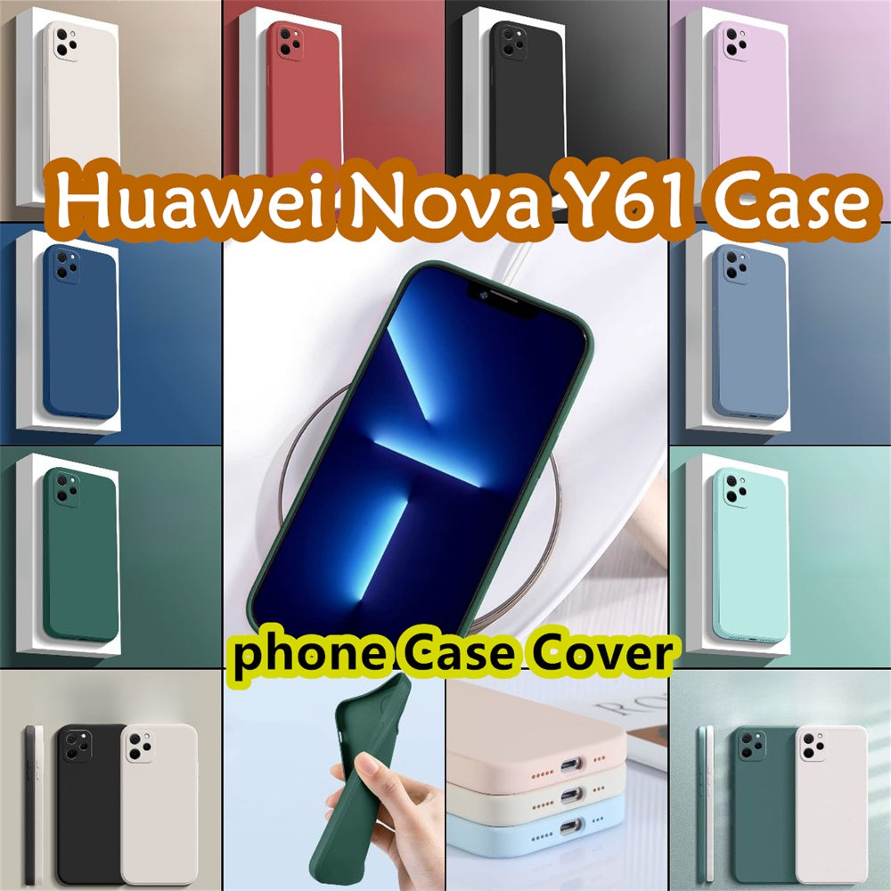 For Huawei Nova Y61 Cover Drop and wear resistant Silicone Full Case Classic Simple Solid Color Phone Case Cover