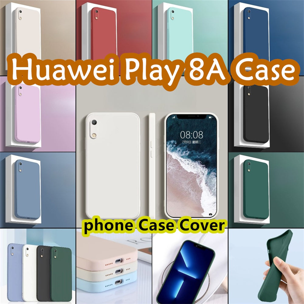 For Huawei Play 8A Cover Drop and wear resistant Silicone Full Case Classic Simple Solid Color Phone Case Cover