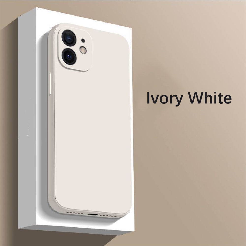 For IPhone 11 Cover Drop and wear resistant Silicone Full Case Classic Simple Solid Color Phone Case Cover