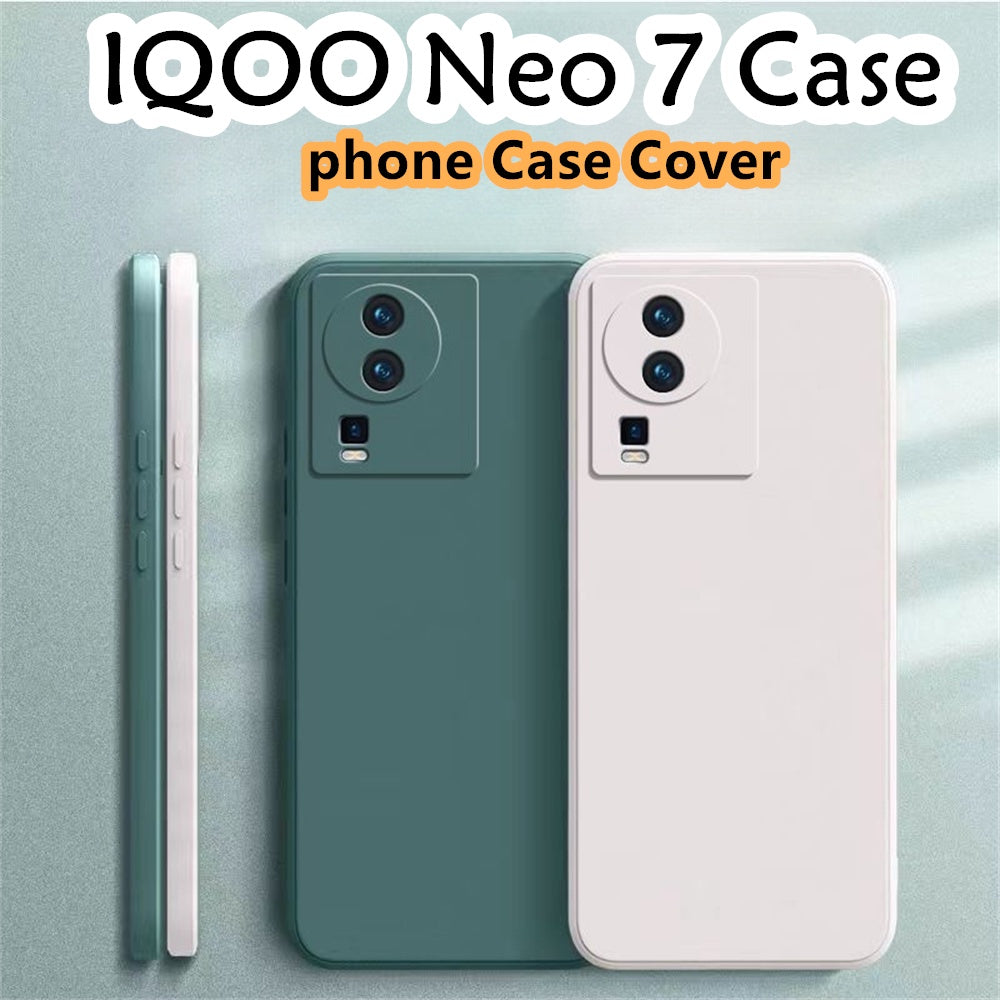 For IQOO Neo 7 Cover Drop and wear resistant Silicone Full Case Classic Simple Solid Color Phone Case Cover