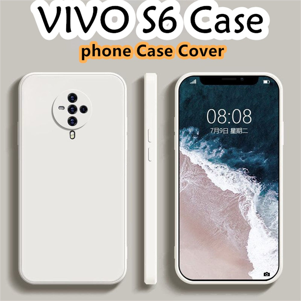 For VIVO S6 Cover Drop and wear resistant Silicone Full Case Classic Simple Solid Color Phone Case Cover