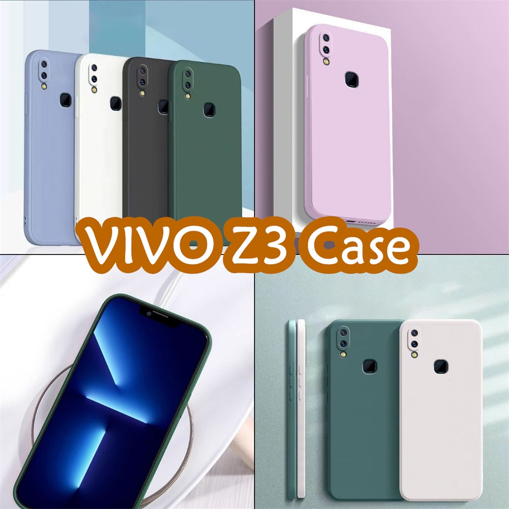 For VIVO Z3 Cover Drop and wear resistant Silicone Full Case Classic Simple Solid Color Phone Case Cover