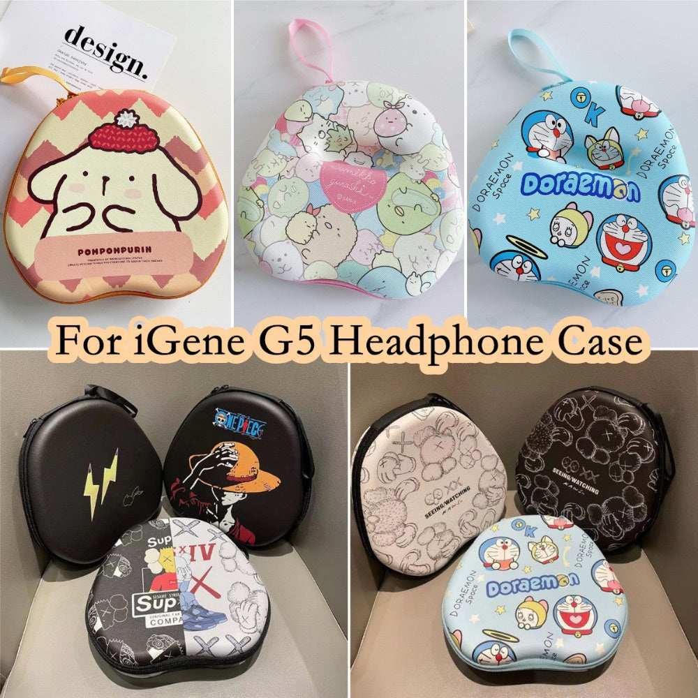 For iGene G5 Headphone Case Cartoon Creative Patterns Headset Earpads Storage Bag Casing Box