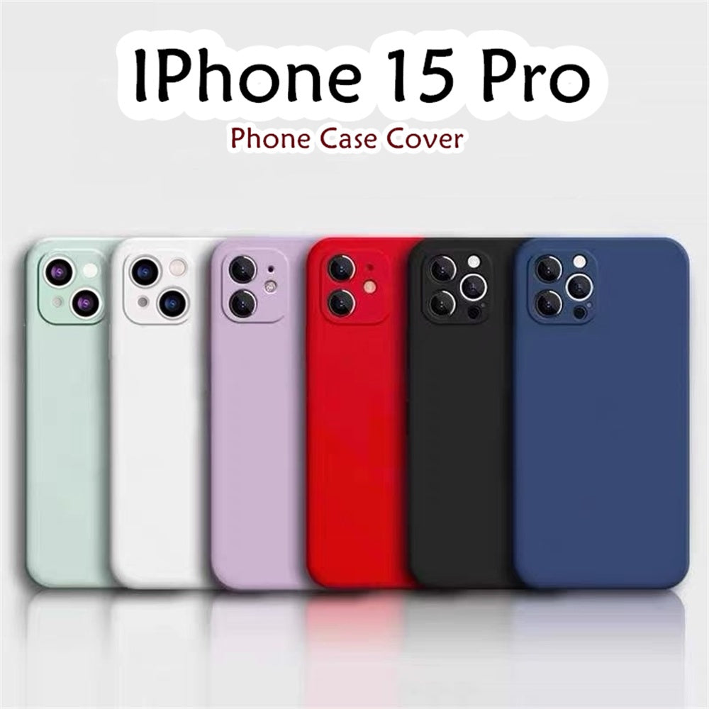 For IPhone 15 Pro Cover Drop and wear resistant Silicone Full Case Classic Simple Solid Color Phone Case Cover