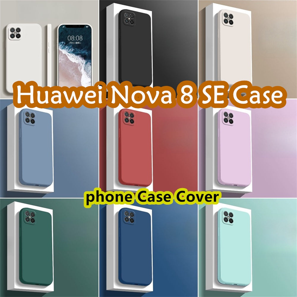 For Huawei Nova 8 SE Cover Drop and wear resistant Silicone Full Case Classic Simple Solid Color Phone Case Cover