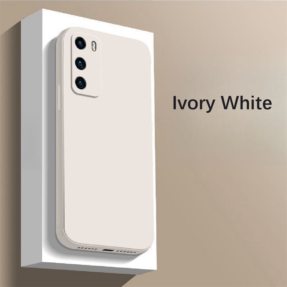 For Huawei P40 Cover Drop and wear resistant Silicone Full Case Classic Simple Solid Color Phone Case Cover