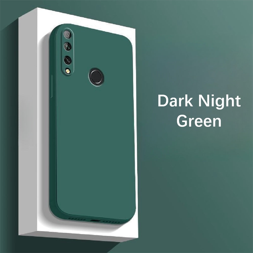 For Huawei Y6P Cover Drop and wear resistant Silicone Full Case Classic Simple Solid Color Phone Case Cover