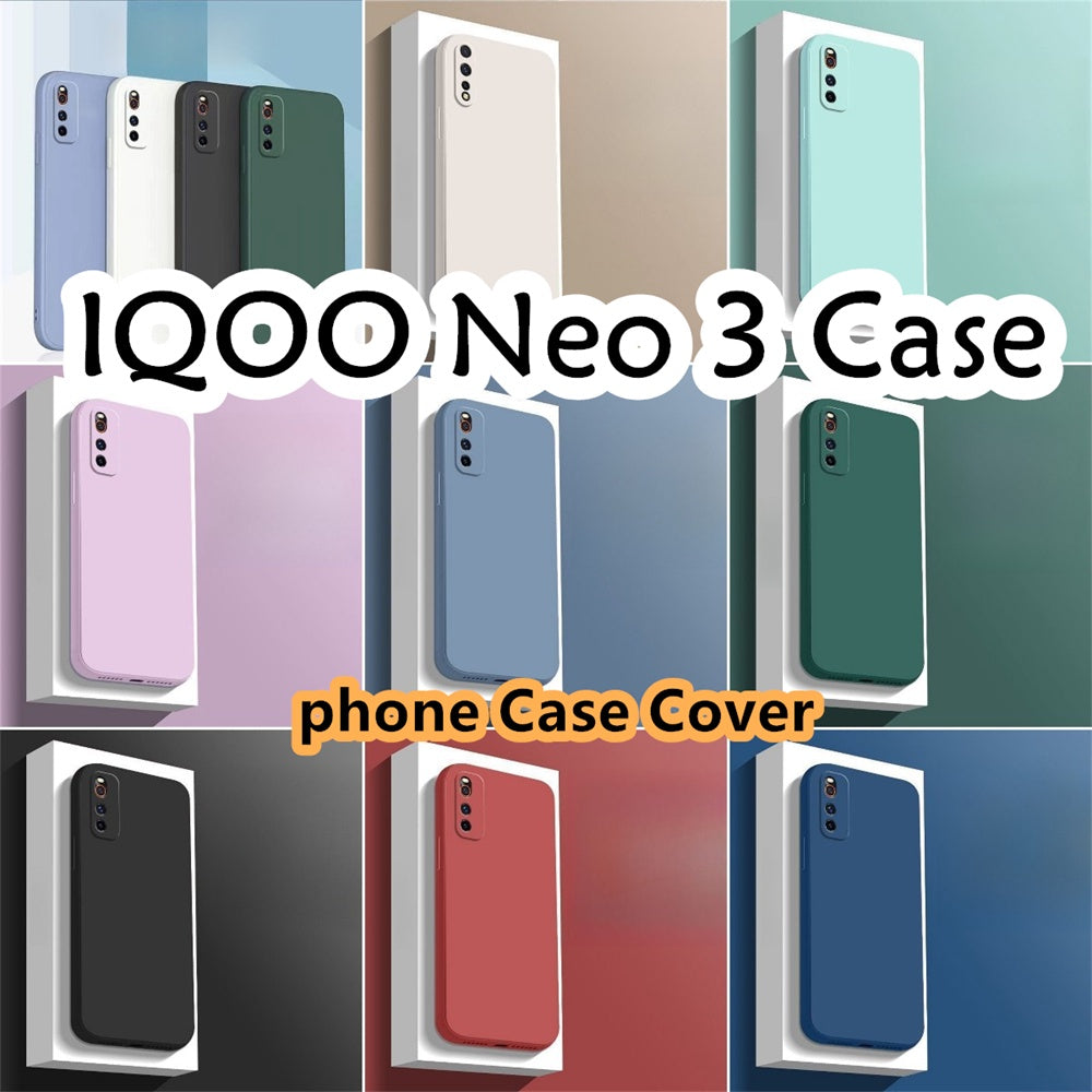 For IQOO Neo 3 Cover Drop and wear resistant Silicone Full Case Classic Simple Solid Color Phone Case Cover