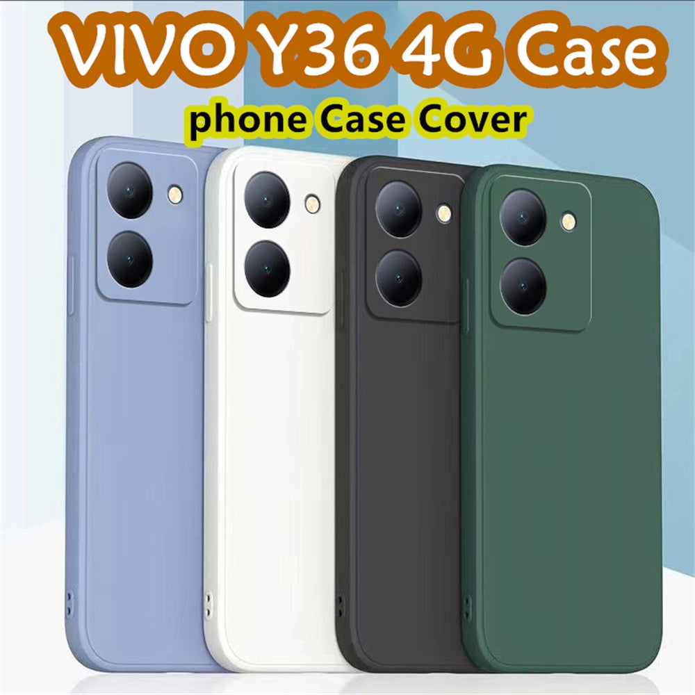 For VIVO Y36 4G Cover Drop and wear resistant Silicone Full Case Classic Simple Solid Color Phone Case Cover