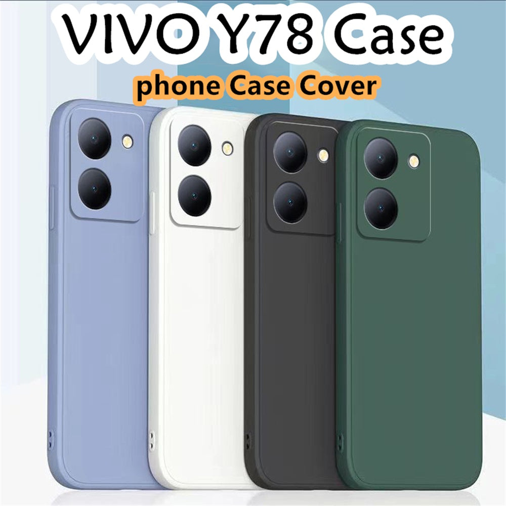 For VIVO Y78 Cover Drop and wear resistant Silicone Full Case Classic Simple Solid Color Phone Case Cover