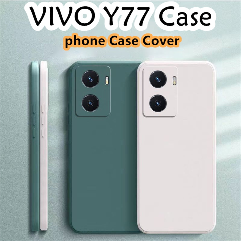 For VIVO Y77 Cover Drop and wear resistant Silicone Full Case Classic Simple Solid Color Phone Case Cover