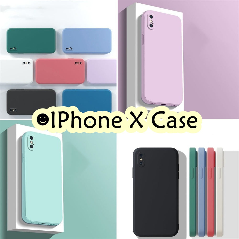 For IPhone X Cover Drop and wear resistant Silicone Full Case Classic Simple Solid Color Phone Case Cover