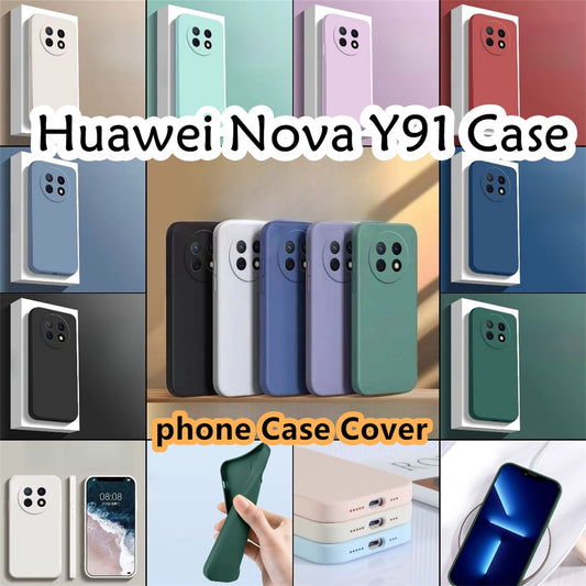 For Huawei Nova Y91 Cover Drop and wear resistant Silicone Full Case Classic Simple Solid Color Phone Case Cover