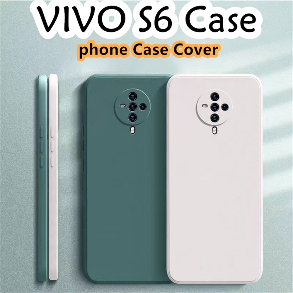 For VIVO S6 Cover Drop and wear resistant Silicone Full Case Classic Simple Solid Color Phone Case Cover
