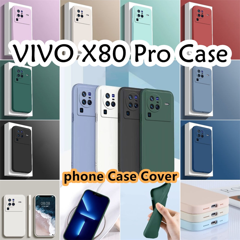 For VIVO X80 Pro Cover Drop and wear resistant Silicone Full Case Classic Simple Solid Color Phone Case Cover