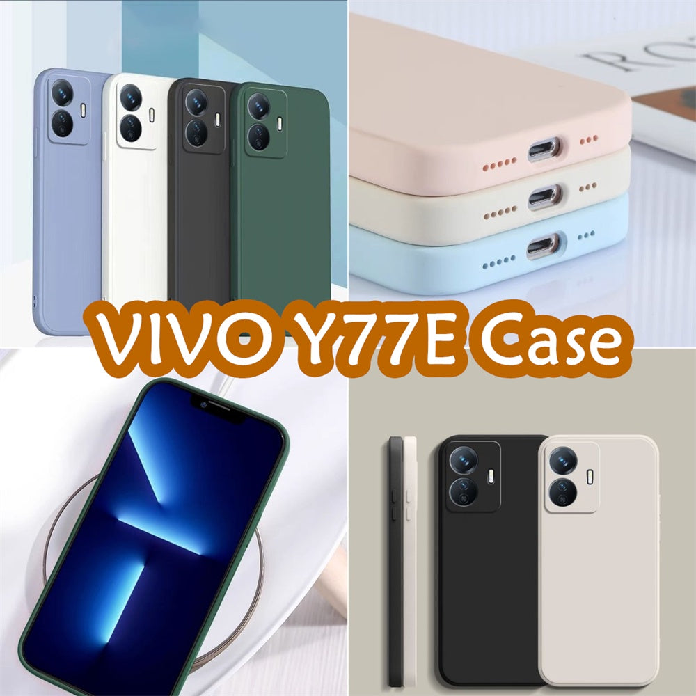 For VIVO Y77E Cover Drop and wear resistant Silicone Full Case Classic Simple Solid Color Phone Case Cover
